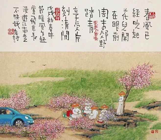 老树画画：春风吹过，花也落了_腾讯新闻