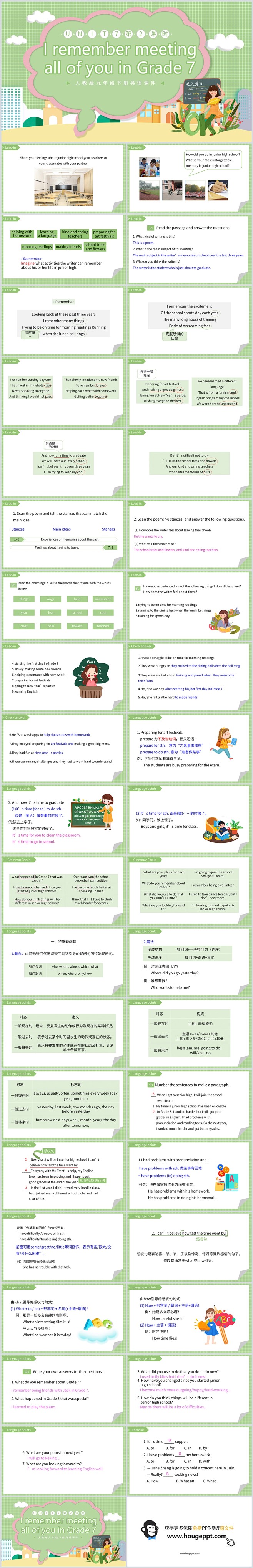 绿色卡通儿童英语教育讲座PPT课件.jp...
