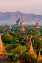 The ancient city of Bagan in Myanmar is a UNESCO World Heritage Site.