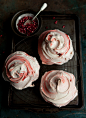 pink swirl meringues with pomegranate syrup #采集大赛#