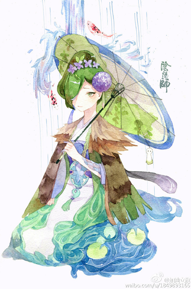 #阴阳师手游#  #水彩手绘#  画了雨...