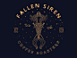 Fallen Siren lineart fish siren roasters coffee illustration mermaid