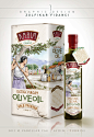 Olive oil : Karia Garden brand of olive oil label and tin packaging design.