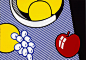 Roy Lichtenstein, Apple, Grappes, Grapefruit, 1974, oil and magna on canvas, 101.6 x 137.2 cm