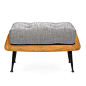 Jonathan Adler Antibes Ottoman : A New Classic.The perfect complement to our Antibes Lounge Chair, this nifty ottoman also works as an intriguing little bench. The blackened iron frame supports honeyed wood ribs that cradle a soft, linen-upholstered cushi