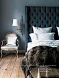 Marianne Brandi and Keld Mikkelsen / Emma Persson Lagerberg / Petra Bindel via Elle Interior {eclectic blue, gray and white bedroom} by recent settlers, via Flickr