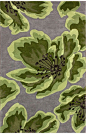 Serendipity Water Lilly Faux Silk Green Rug