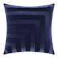 Buy Tom Dixon Deco Cushion - 60x60cm - Blue | Amara : Envelop your home in chic British design with this Deco cushion from Tom Dixon. Recalling the glamour of an age past, this cushion has a simple corner Art Deco design with a luxurious dual textured su