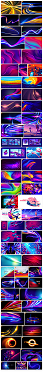 55张紫色光效流体抽象彩色矢量背景海报banner网站设计素材源文件