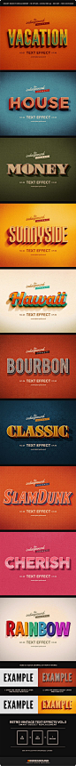 Retro Vintage Text Effects Vol. 3 - Text Effects Actions - these are all beautiful: 