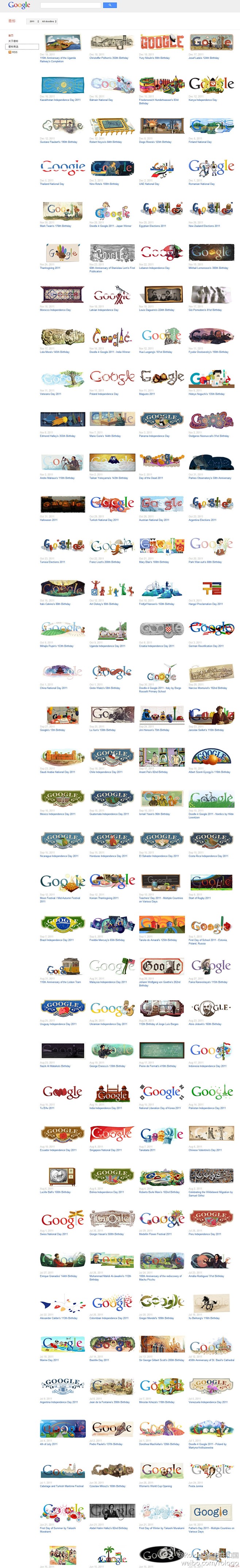 谷歌的各种节日logo