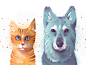 Cat Dog dudzik iza dewizka cat dog illustration