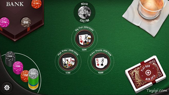 皇家扑克游戏手机APP界面设计