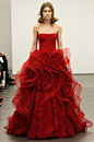 Vera Wang red #wedding dress, Spring 2013.