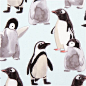 light blue Michael Miller fabric with penguins