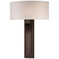 Copper Bronze Patina Wall Sconce W/White Fabric Shade George Kovacs 1 Light Armed Candle W: 