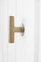 | P | Two - Piet Boon by FORMANI HARDWARE - Solid sprung lever handle in natural oak and satin stainless steel: 