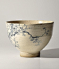 Antique vintage Japan kutani blue and white tea bowl: 