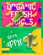 高品质多彩健康绿色有机果汁高清素材 Organic Juice - 10 Premium Hero Image :  