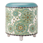 Imax - Esssentials Reflective Ottoman - This small ottoman from the Essentials by Connie Post collection doubles as a side table, or makes a strong statement when used as a pair at the end of a bed. The beautiful reflective shades in a medallion pattern b
