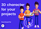 可爱的3D男士角色插画素材 3D character with 10 poses可爱的3D角色套件具有10个独特的姿势，可与您的项目配合使用，该套件可在Figma中使用，并可根据您的需要定制颜色。

Enjoy!