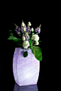 现代软装家居饰品摆件紫色花纹亚克力发光花器花瓶