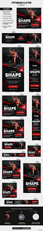 Fitness & Gym Web Banners Template #design #ads Download: http://graphicriver.net/item/fitness-gym-banners/12961165?ref=ksioks: 