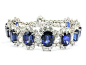 Platinum Sapphire and Diamond Bracelet (Signed Asprey). Estimated weights Diamonds18.60cts and Sapphires 42.56ct.