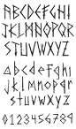 Hand drawn font inspired by Nordic runes