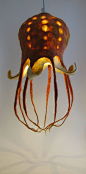 OOAK Handfelted Octopus Lily Hanging Art Lamp by ShanaKohnstamm, $275.00
