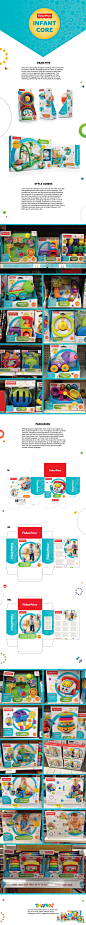 Fisher Price Infant Core : Fisher Price was going through a branding crisis as they had no cohesive identity amongst all their toy lines. In response to this, they contracted Duffy and Partners to give them a start on how to approach their packaging lines