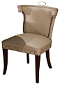 Casino Chair - Beige Leather with Nickel Tacks transitional-chairs