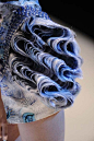 Three-dimensional Sleeve detail - sculpted ripple texture; 3D fabric manipulation for fashion design