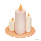 蜡烛3D Candle Illustration @到位啦UI素材 秋季动物植物3D图标模型