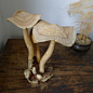 双12盛典 巴厘岛手工艺品 木质zakka 原木色大号的蘑菇 纯色木雕