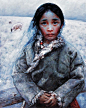 人物油画：西藏女孩(2)
