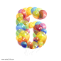 气球数字6图片png免抠元素字体元素背景装饰免扣图片设计图案