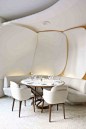 Camelia restaurant in the Mandarin Oriental Hotel in Paris designed by Jouin Manku Studio.