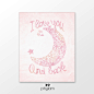 To the moon and back nursery decor, girls nursery art printable, pink peach, digital image z11 003 p91 : z11 003 p91  ABOUT THE DIGITAL IMAGE + This listing is for a digital image, you can download right after purchasing. To order as a paper print or a