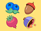 Plants icons set / Nature illustrations icons set blueberry orange purple rose blue acorn perfect pixel perfect perfect forms story cool colors berry nature plants creative affinitydesigner vector illustration art illustration
