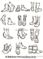 #莫那CG绘画学院# 光有脚的画法怎能够呢？给大家再分享一组鞋子的绘画方法吧，用他们来进行装饰！