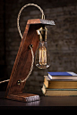 *** Watch Product Demo Video (Copy & Paste): https://vimeo.com/dancordero/wooden Featured is a beautiful handcrafted pine wood desk lamp stained: 