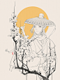 花枝后的小女侠 | 饺子酒儿 - 原创作品 - 涂鸦王国插画