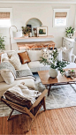 This contains an image of: Bohemian Living Room Inspo