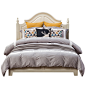 高档床上用品纯棉现代简约纯色样板房床品奢华软装样品样板间床品-淘宝网