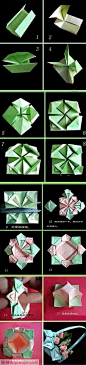 一款十分精美的DIY花篮折纸图解，很温馨实用哦，也是不错的礼物包装题材，不妨学习一下，随时可以用到哦！ - 分享 - 趣物街_手工DIY_手绘插画_折纸不织布,创意生活分享平台！