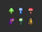 Icons for desk lamp