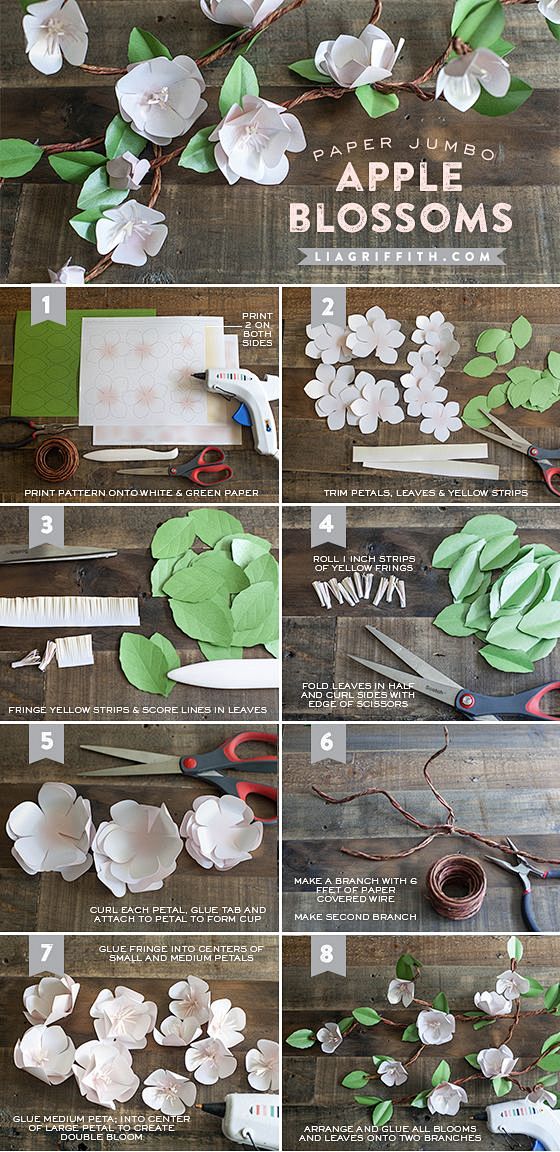 DIY Paper Apple Blos...