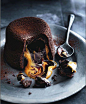 Chocolate & caramel molten lava cake