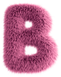 Pink 3D Fluffy Letter B